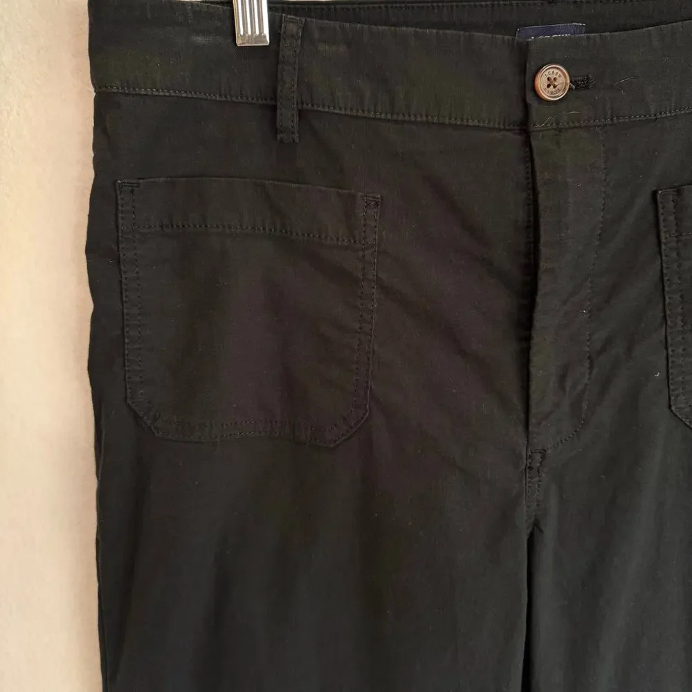 J.Crew Black Chino Wide Leg Pants High Rise Cotton Workwear Trousers Size 31